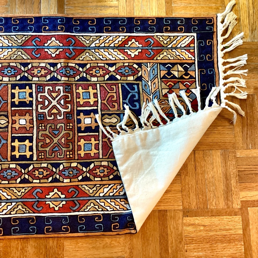 Small Decorative Rug w/ Tassels - Picture 3 of 5